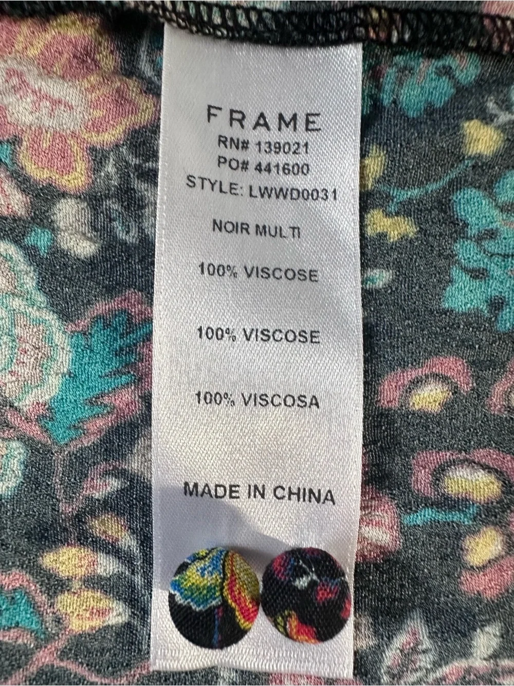 Frame mixed Floral Maxi wrap Dress with Multicolor Accents